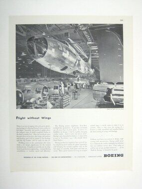 Boeing 1944 Flight Without Wings Print Ad Transoclean Clippers Stratoliner WWII